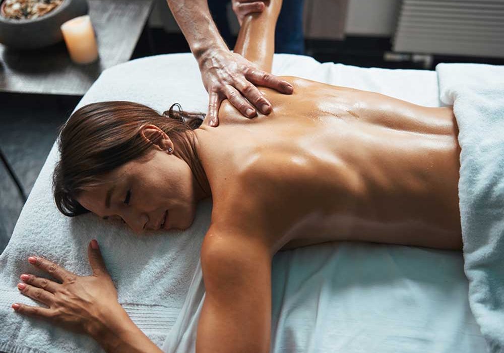 Woman getting a postpartum massage